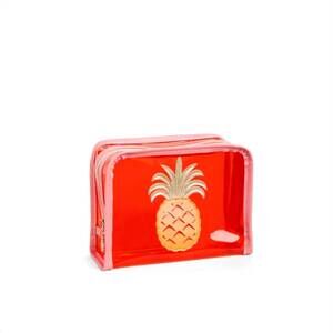NEW SPARTINA 449 clear cosmetic case in pink pineapple